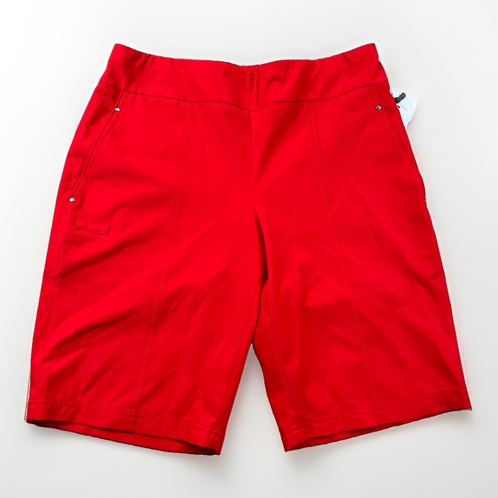 NEW Chico's Zenergy Golf Bermuda Shorts Women's Sz 0.5 (Small) Red UV protection